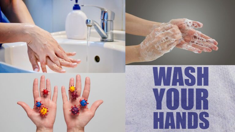 What is the correct order of steps for handwashing?